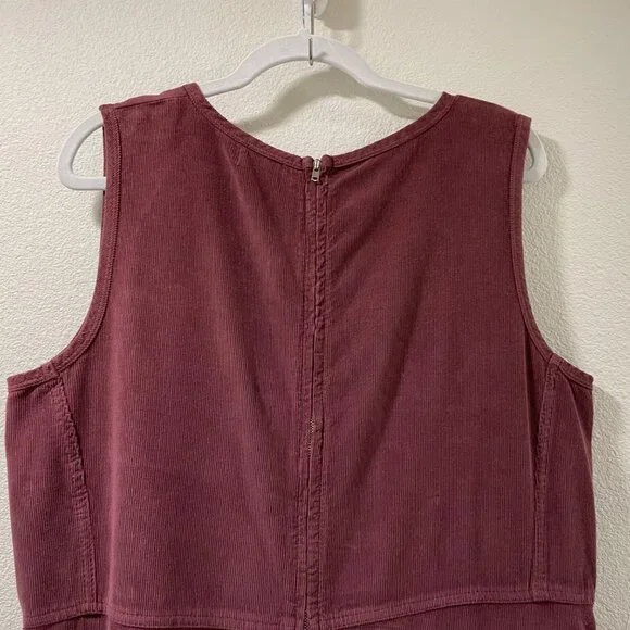 (NWT) COMPLETO LINO By ARTHURIO Corduroy Maxi Lagenlook Dress, Burgundy - XL